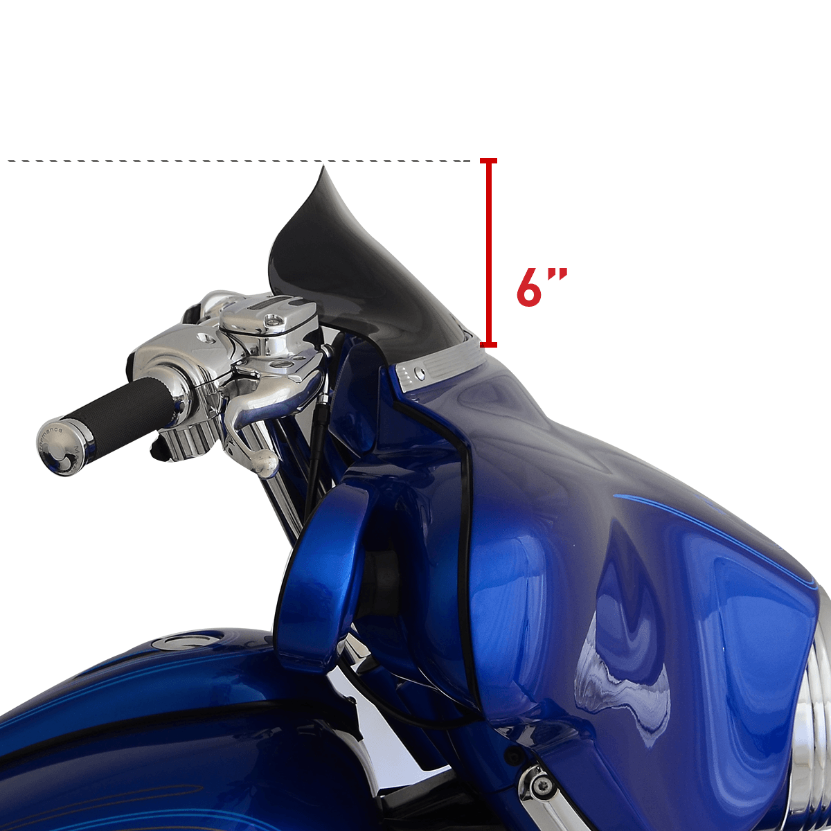 6.5" Dark Smoke Motorcycle Windshield for Harley-Davidson 1996-2013 FLH Motorcycle Models(6.5" Dark Smoke)