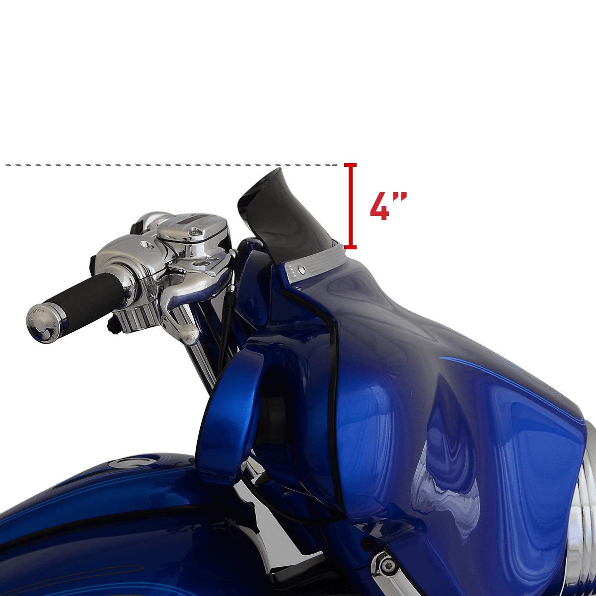 3.5" Solid Black Motorcycle Windshield for Harley-Davidson 1996-2013 FLH Motorcycle Models(3.5" Solid Black)