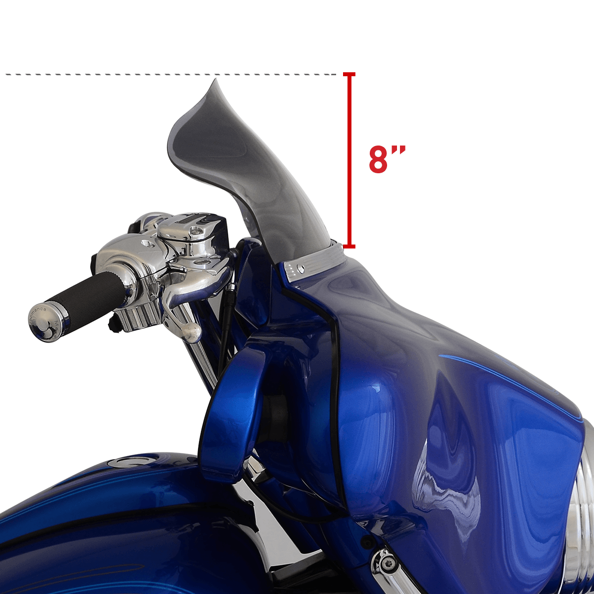8.5" Dark Smoke Motorcycle Windshield for Harley-Davidson 1996-2013 FLH Motorcycle Models(8.5" Dark Smoke)