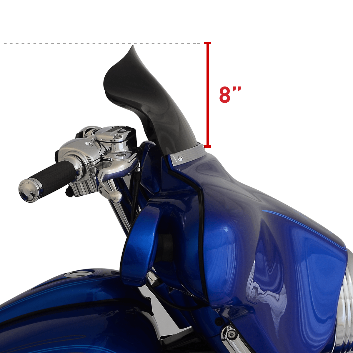 8.5" Solid Black Motorcycle Windshield for Harley-Davidson 1996-2013 FLH Motorcycle Models(8.5" Solid Black)