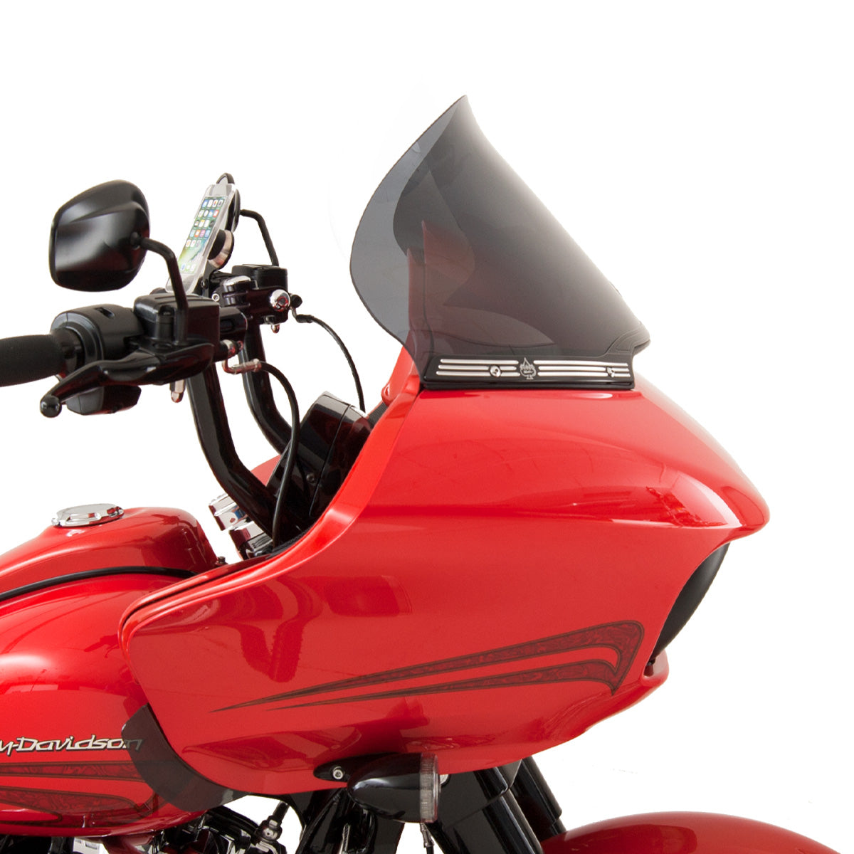 12" Pro-Touring Dark Smoke Flare™ Windshields for Harley-Davidson 2015-2024 Road Glide motorcycle models(12" Pro-Touring - Dark Smoke)