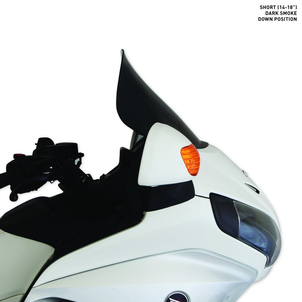 14-18" Dark Smoke Windshield for Honda® 2001-2017 Gold Wing motorcycle models shown in down position(14-18" Dark Smoke - Down Position)