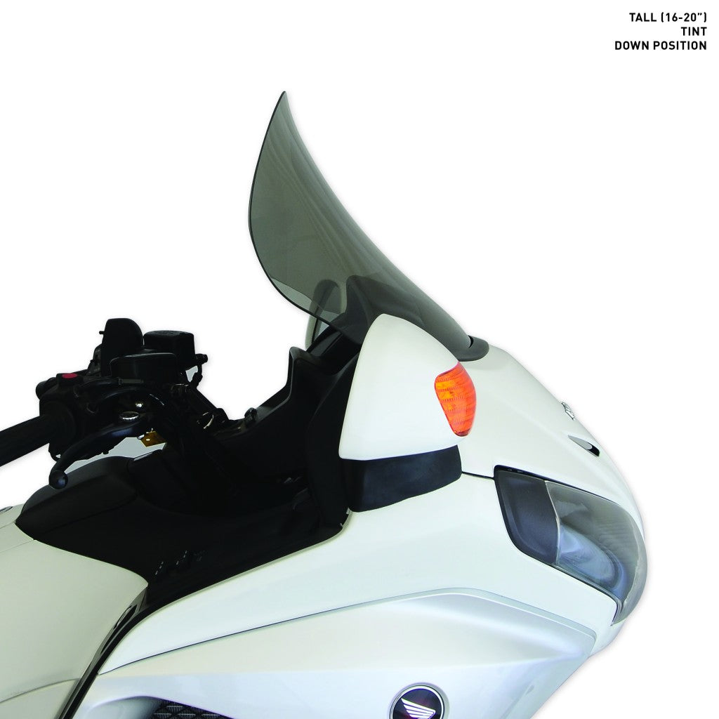 16-20" Tint Windshield for Honda® 2001-2017 Gold Wing motorcycle models shown in down position(16-20" Tint - Down Position)