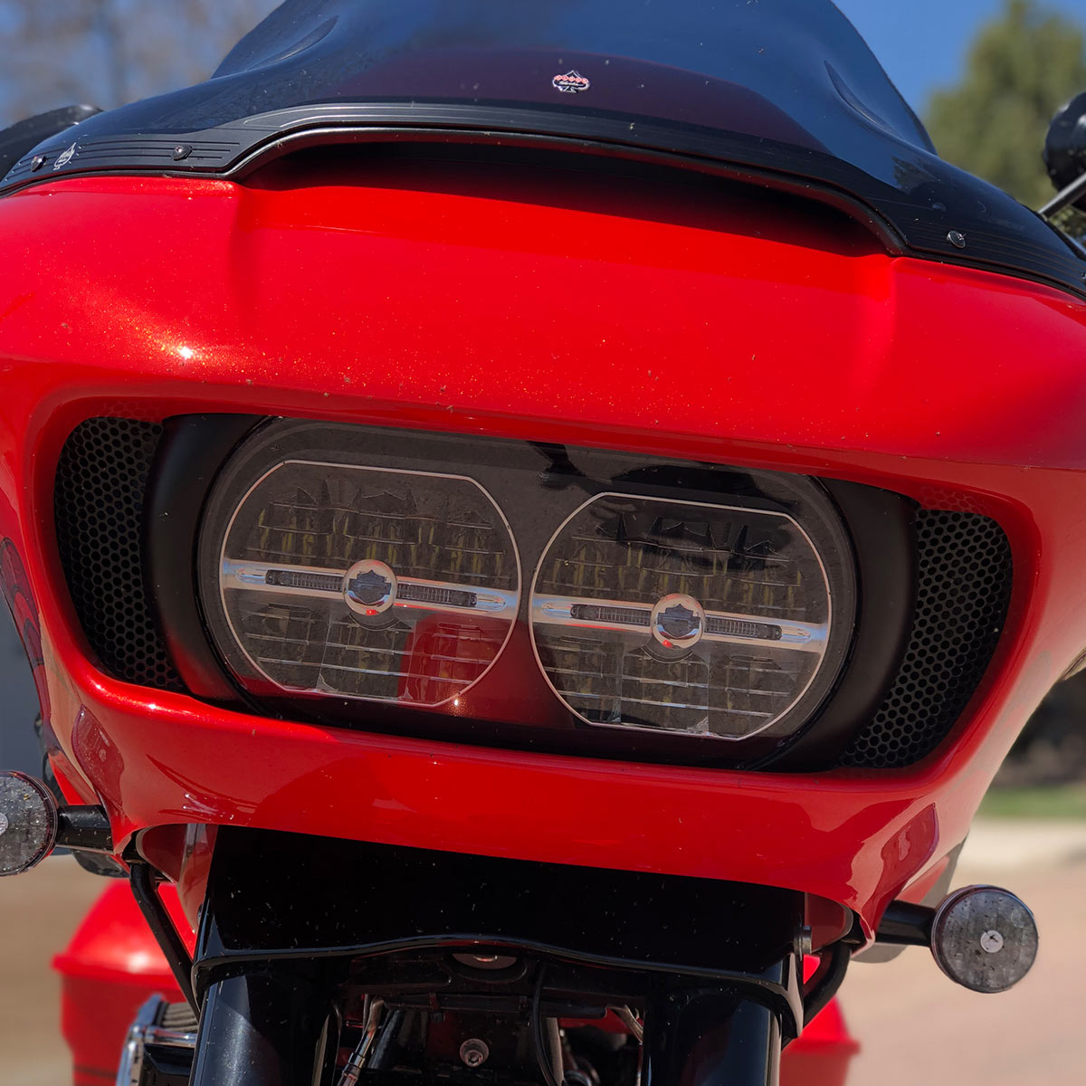 Round Fairing Side Vent Screens for Harley-Davidson Motorcycles 2015-2024 Road Glide(Round - Black)