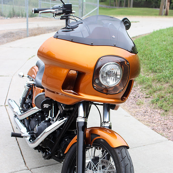 9" Dark Smoke Flare™ Windshield for Harley-Davidson motorcycle models with FXRT Style Fairings(9" FXRP Dark Smoke)
