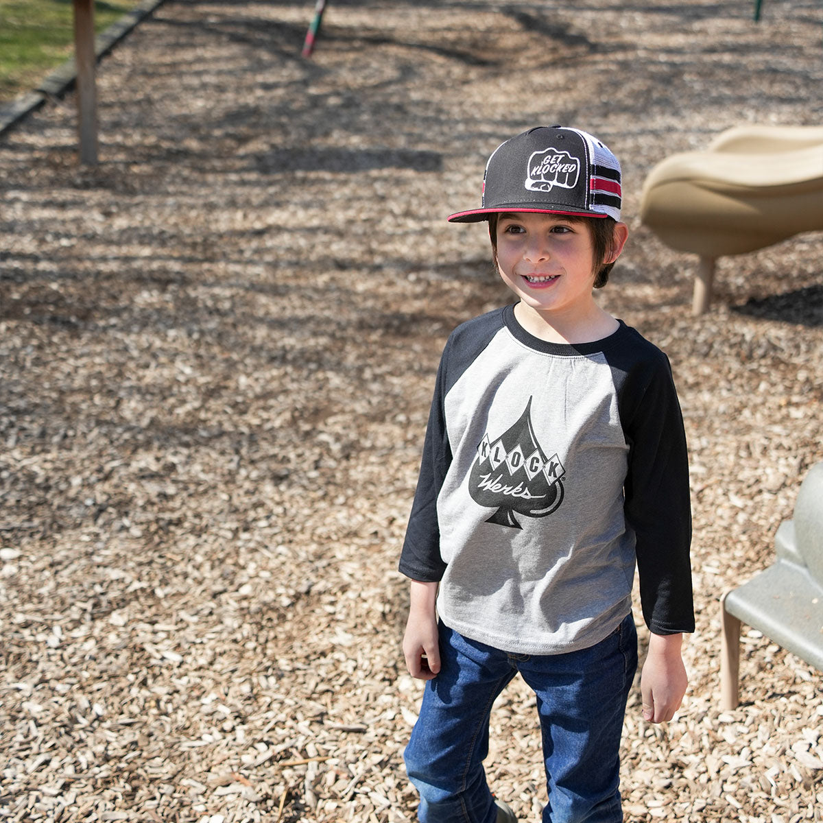 Klock Werks Fist Bump Stripe Trucker Hat for Youth