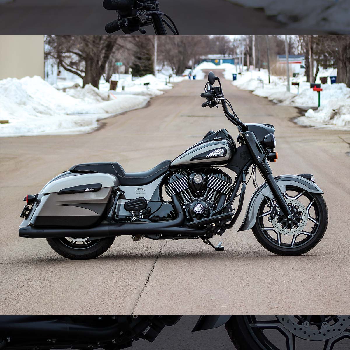 13" Black bar and black knuckles on KlipHangers for 2018-2022 Indian® Chief and Springfield Motorcycles(13" Black / Black)