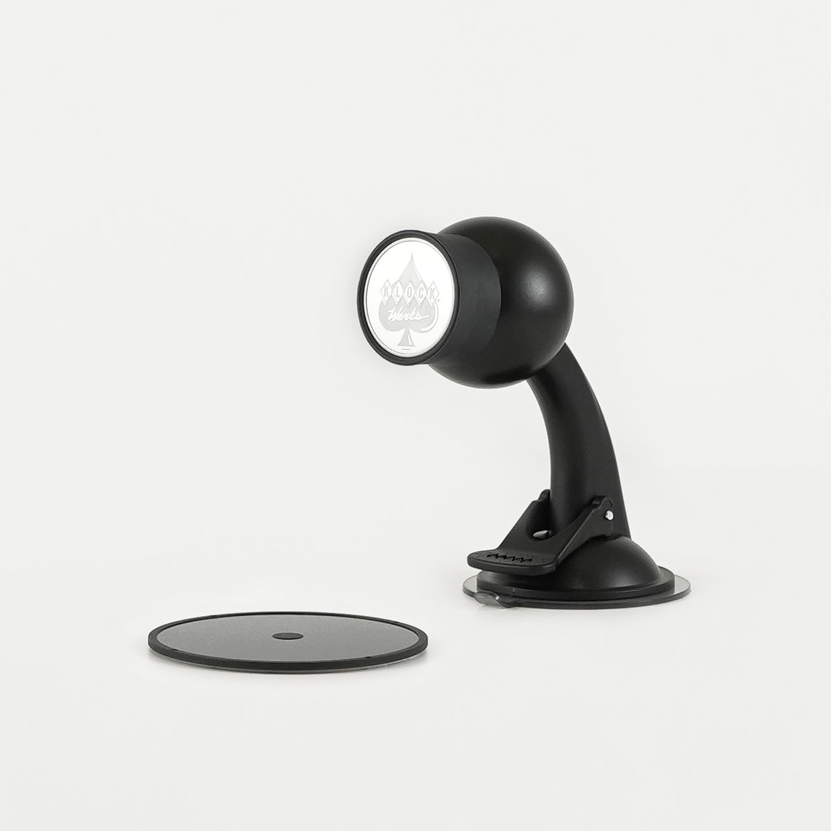 iOtraveler Suction Magnetic Phone Mount shown with a 3M adhesive plate(iOtraveler comes with a 3M adhesive plate)