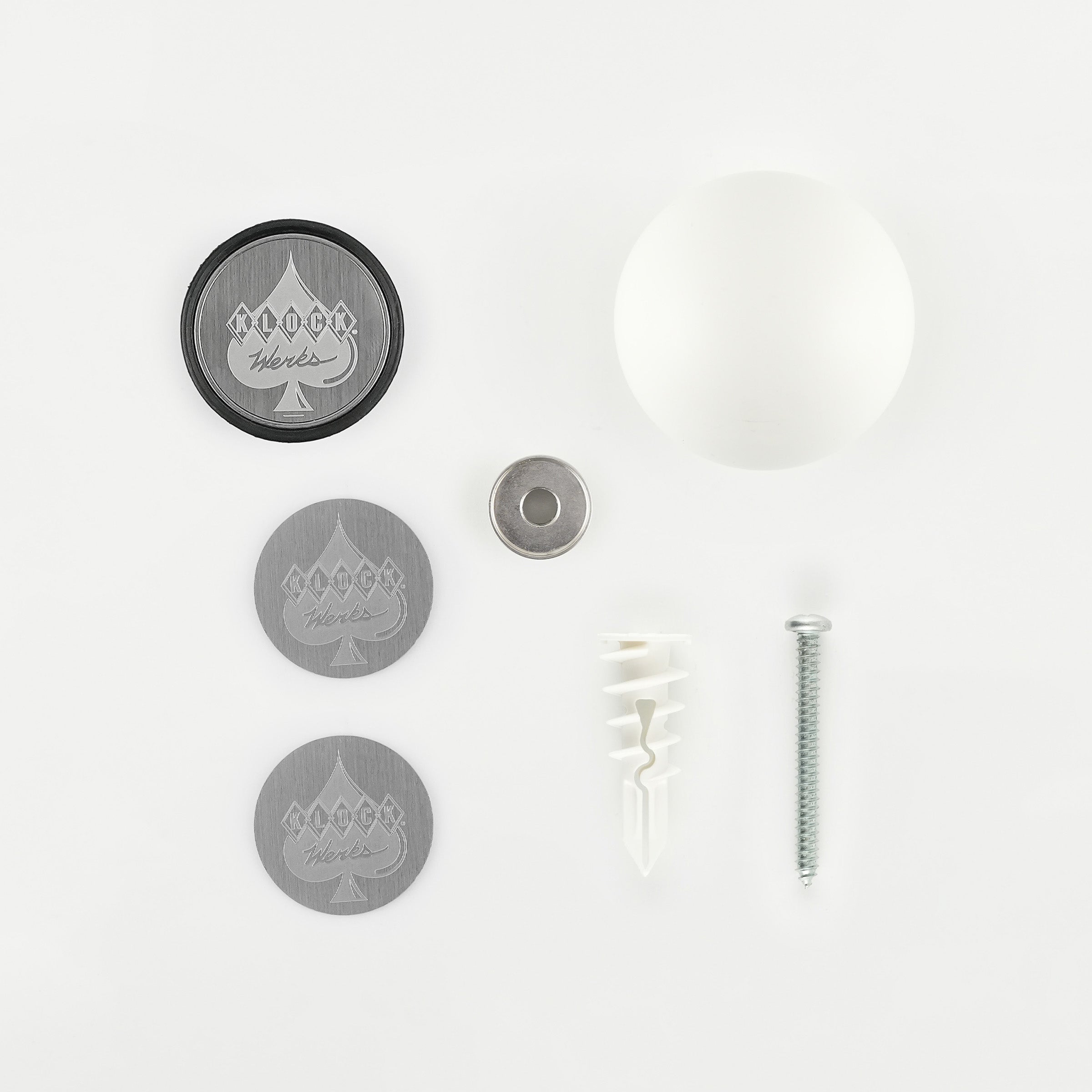 iOwall Magnetic Phone Mount White Hardware(White Satin iOwall™ - Complete Kit)