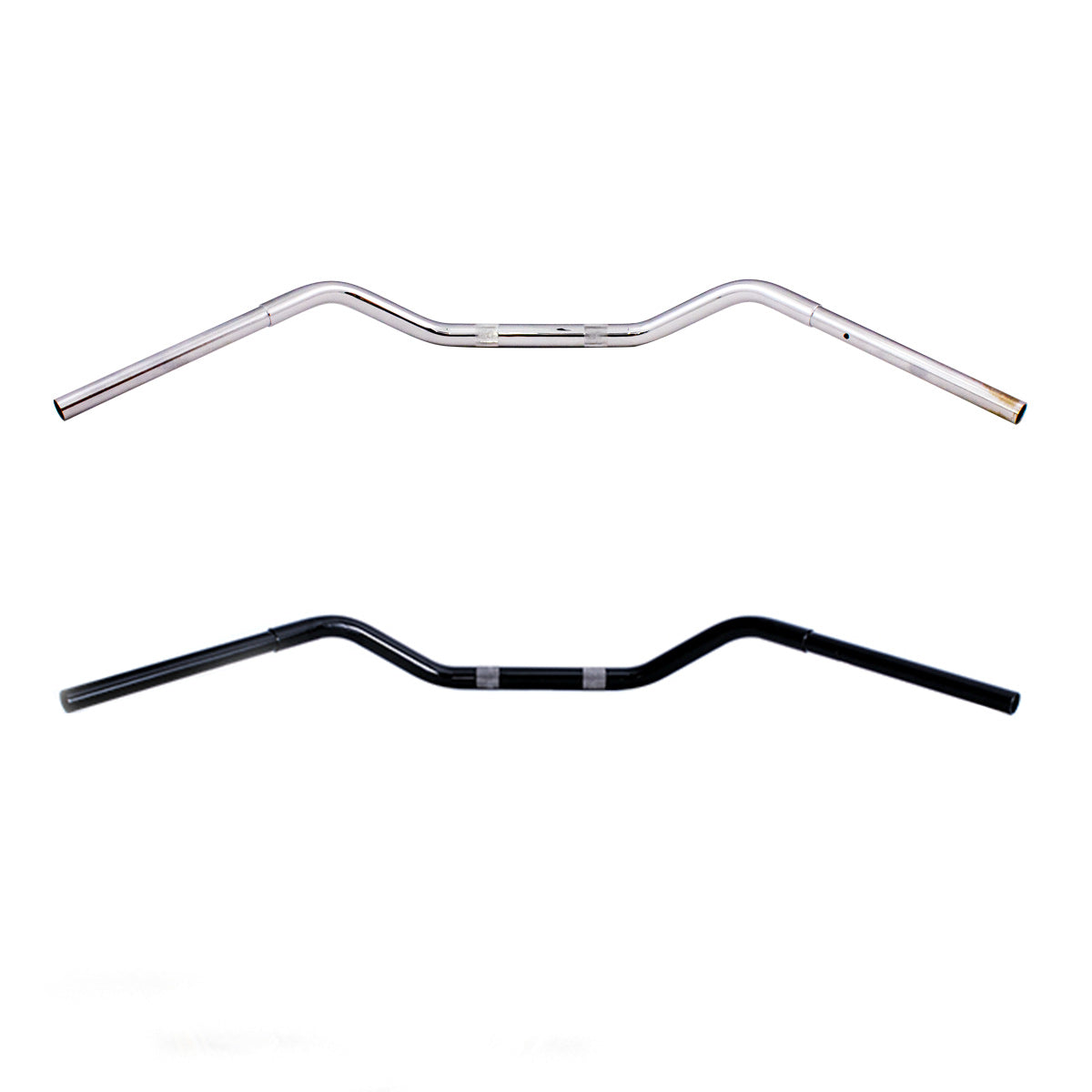 Black versus chrome comparisson of Klassic Bars for Indian® Scout Motorcycles(Klassic Bars for Indian® Scout)