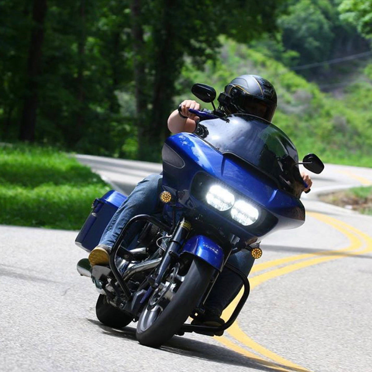12" Pro-Touring Dark Smoke Flare™ Windshields for Harley-Davidson 2015-2024 Road Glide motorcycle models(12" Pro-Touring - Dark Smoke)