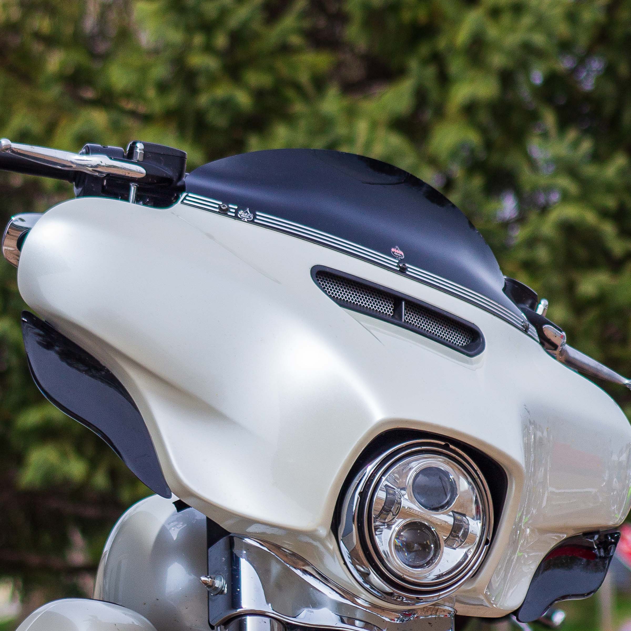 Round raw Fairing Vent Screens for Harley-Davidson 2014-2024 FLH(Round - Satin (raw))