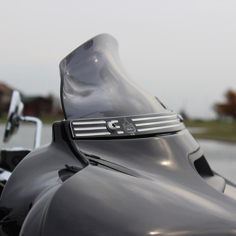 4" Dark Smoke Motorcycle Windshield for 2014-2025 Harley-Davidson FLH Motorcycle Models(4" Dark Smoke)