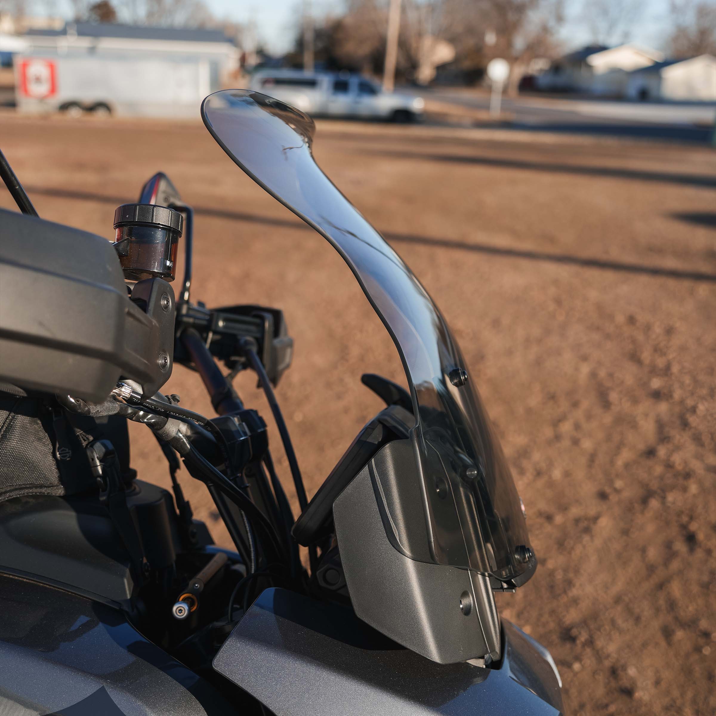 Harley-Davidson® Pan-America Windshield shown outdoors
