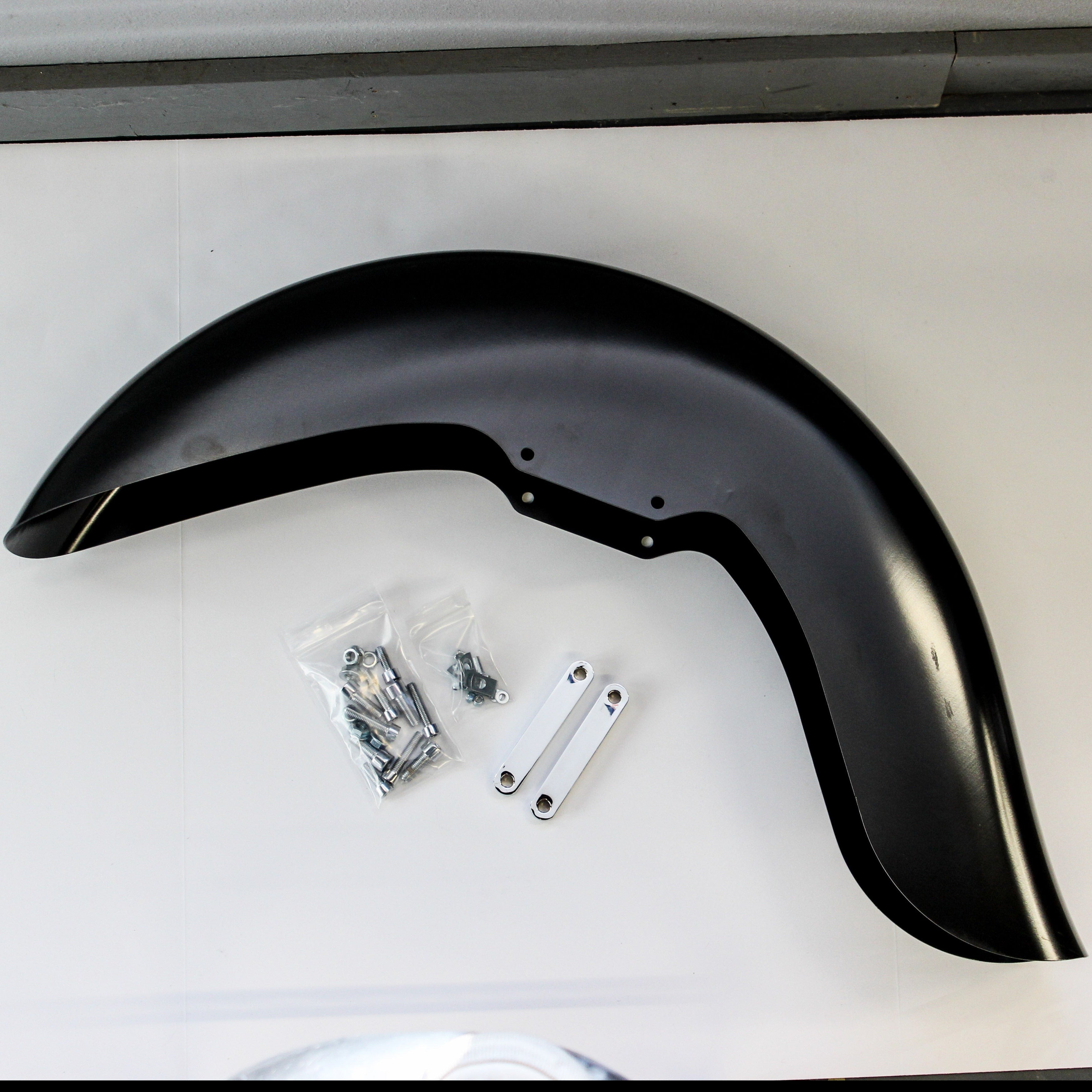 Pre-drilled for installation of stock Indian headdress light. Hardware included Klassic Front Fender Fit Kit for Indian® Motorcycles(Pre-drilled for installation of stock Indian headdress light. Hardware included!)