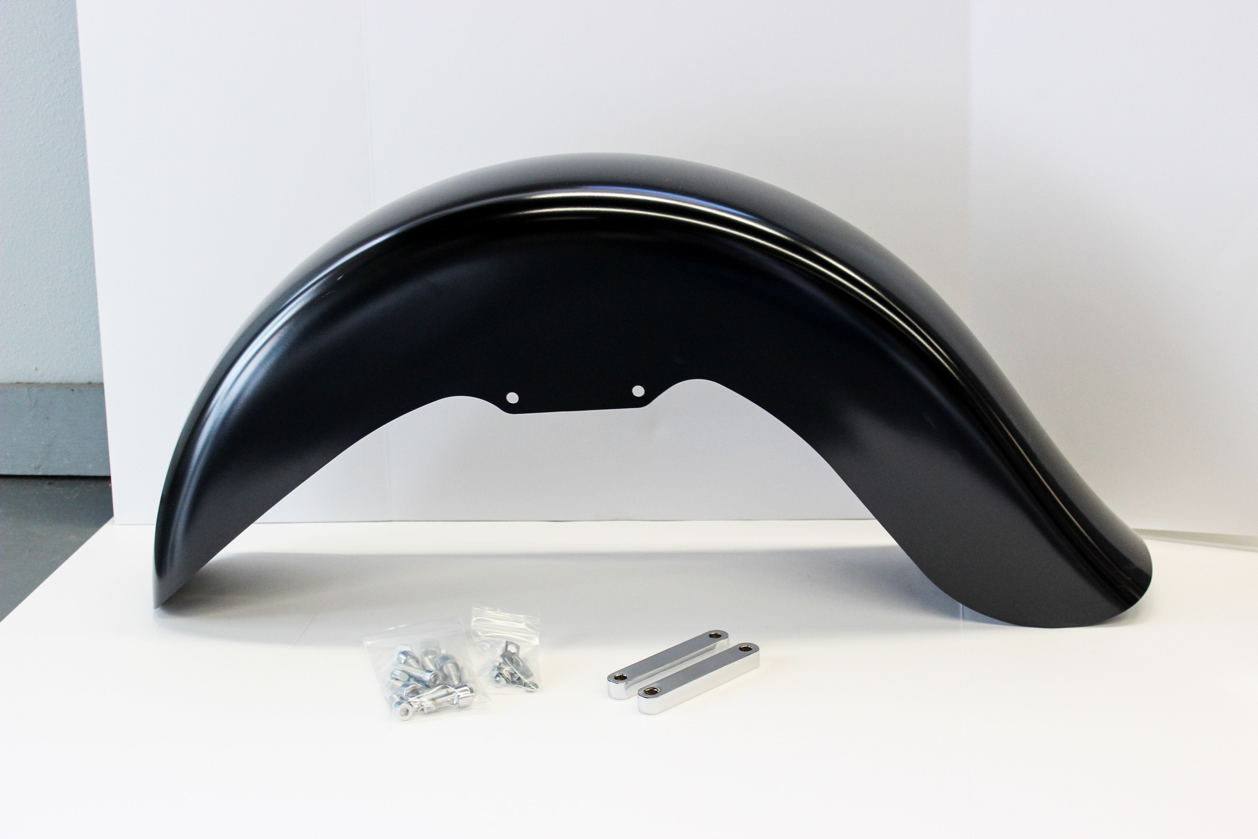 Pre-drilled for installation of stock Indian headdress light. Hardware included Klassic Front Fender Fit Kit for Indian® Motorcycles(Pre-drilled for installation of stock Indian headdress light. Hardware included!)