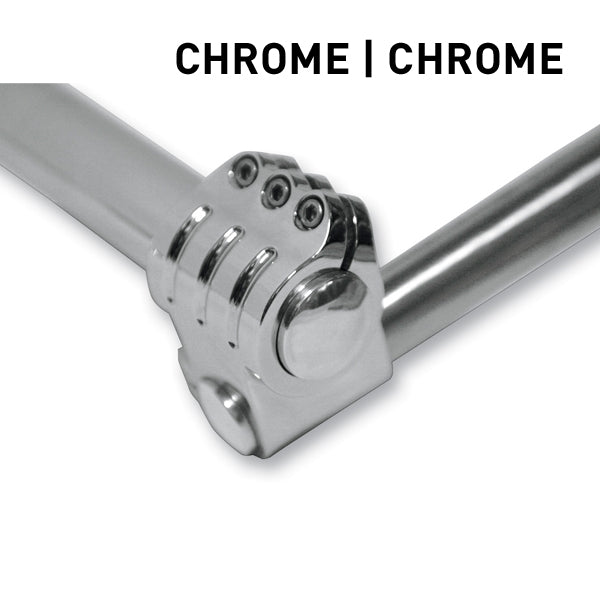 Chrome bars and chrome knuckle example of KlipHanger Bars for Harley-Davidson 2008-2024 FLH Motorcycles(Chrome / Chrome)