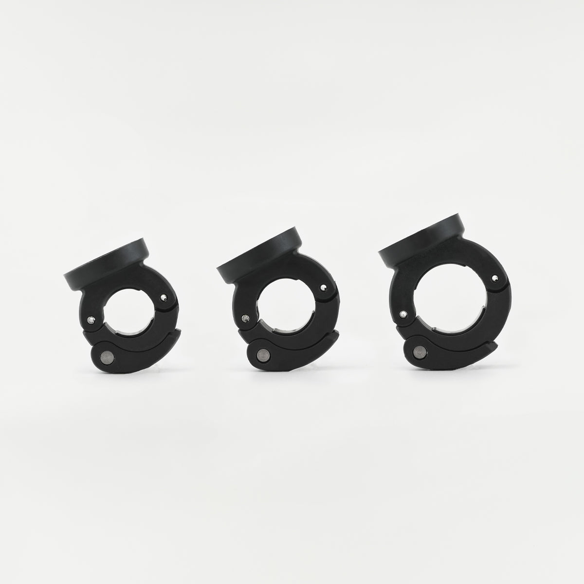 nomad+ Universal Bar Magnetic Phone Mount shown in all sizes. In order from left is .875", 1.0" and 1.25" (All Sizes - in order from left is .875", 1.0" and 1.25")