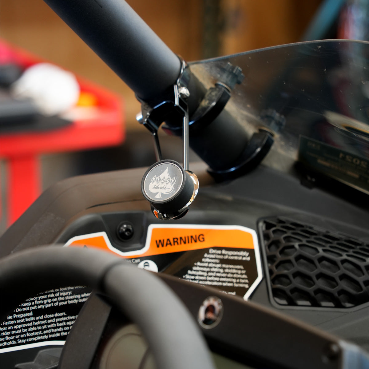 Offset Roll Cage Magnetic Phone Mount allows our iOsemisphere to mount on any cage tubing, in any location, with the correct Strap Clamp for the correct tubing size(Offset Roll Cage Mount allows our iOsemisphere to mount on any cage tubing, in any location, with the correct Strap Clamp for the correct tubing size)