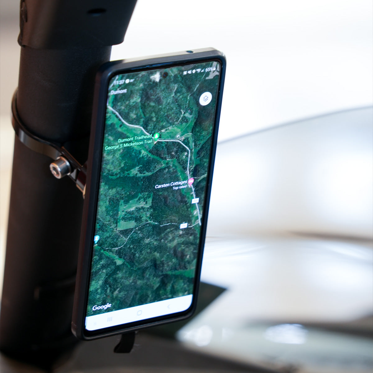 1.85" Roll Cage Magnetic Phone Mount mounted with Phone on Can-Am UTV (1.85" on Can-Am)