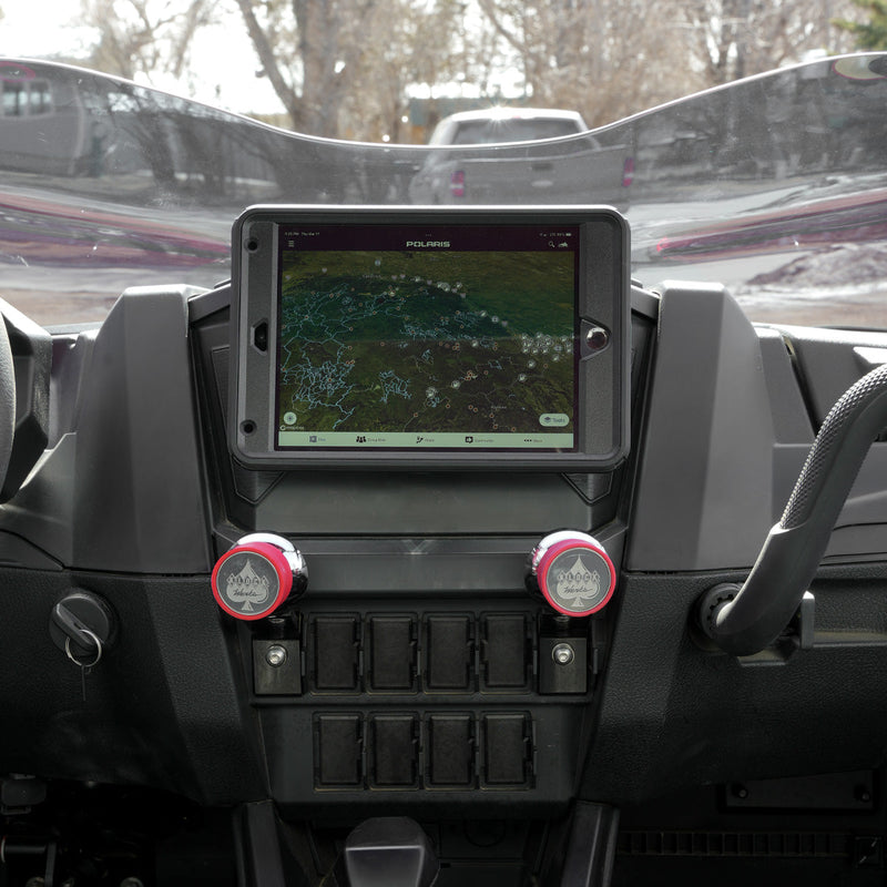 Universal Magnetic Phone Mount mounted on UTV holing an iPad (mounted on UTV holding an iPad)
