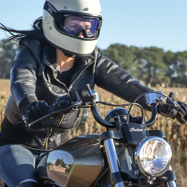 5" tall black bar and chrome knuckles on 1" KlipHanger Bars for Indian® Scout Motorcycles(5" Black / Chrome)