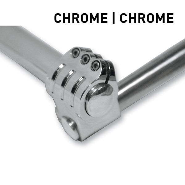 Chrome bars and chrome knuckles on KlipHanger Bars for Harley-Davidson 2015-2024 Road Glide Motorcycles(Chrome / Chrome)
