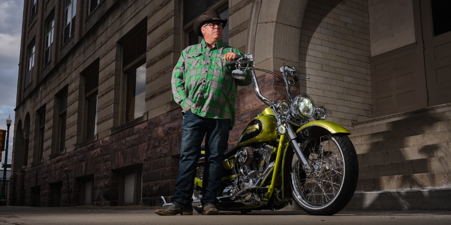 Dave Sietsema with his custom Softail "Cowboy Vicla"