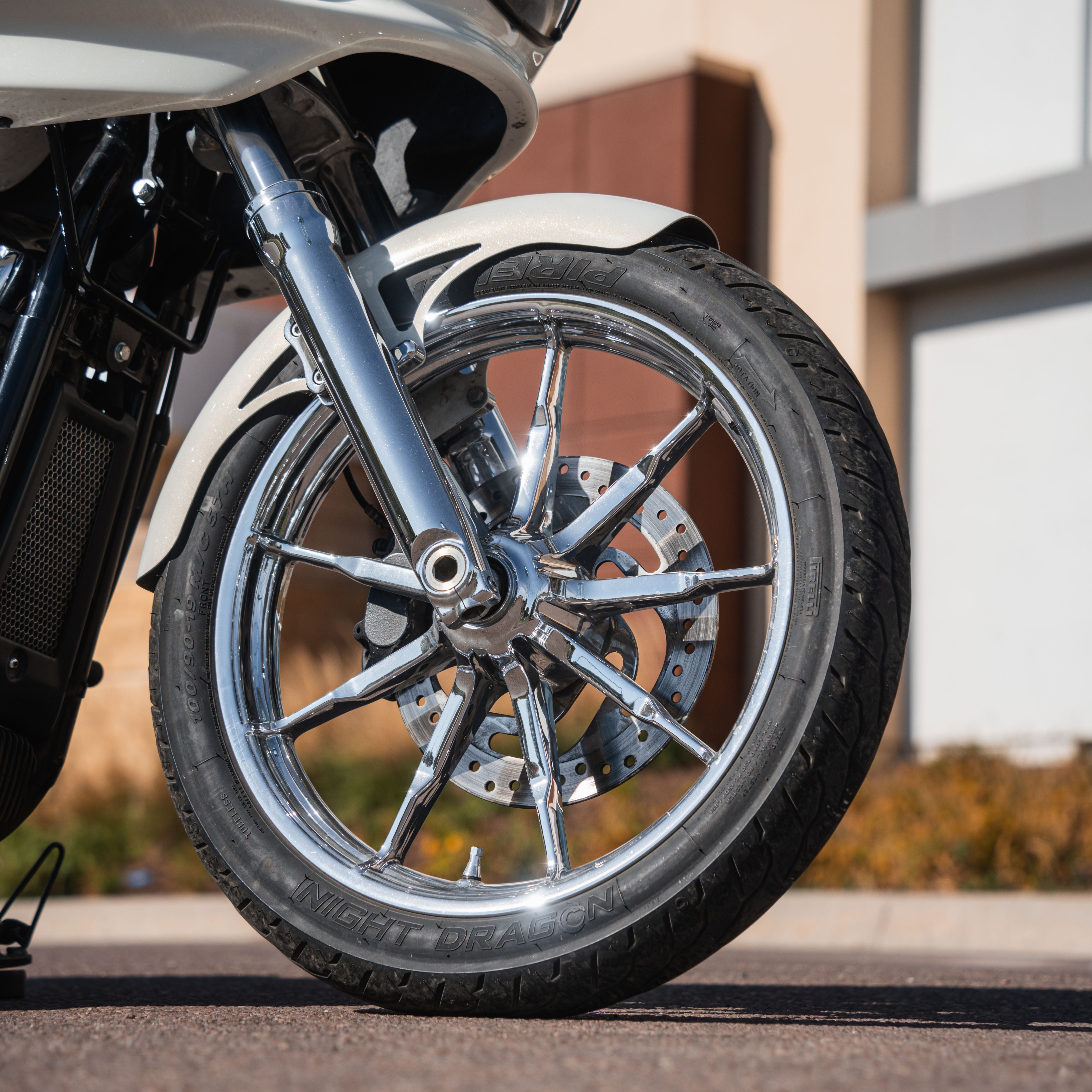 19” P-Tom Tire Hugger Front Fender Fit Kit For Harley-Davidson 2018-2024 Softail Low Rider Motorcycles(P-Tom)
