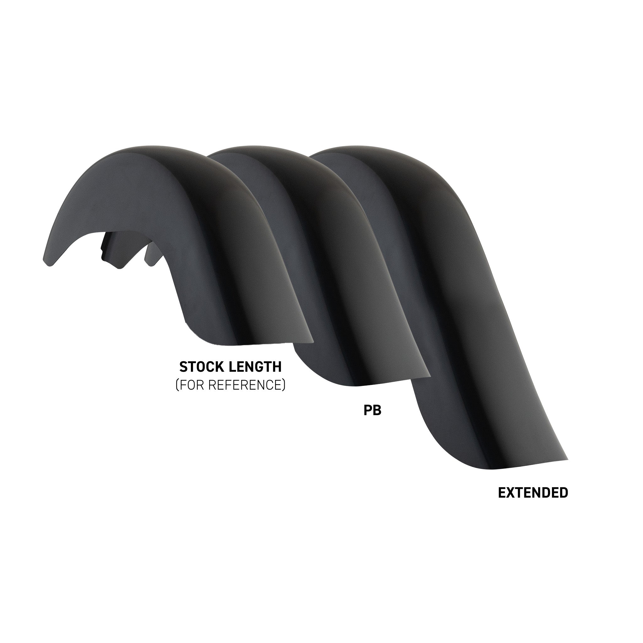 Benchmark Rear Fenders for Harley-Davidson 1997-2008 FL Touring Motorcycles(Rear Fender Size Comparisons)