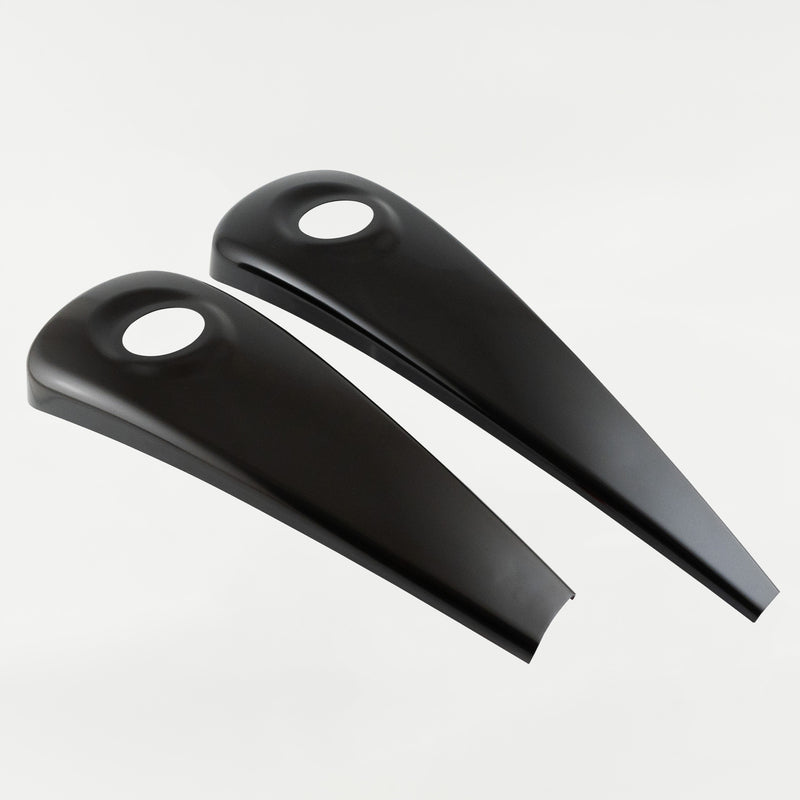 Stock length verses Extended Curvaceous Metal Dash for 2008 - 2025 FLH, FLTR Motorcycles(Stock Length (left) vs. Extended (right) Curvaceous Dash)