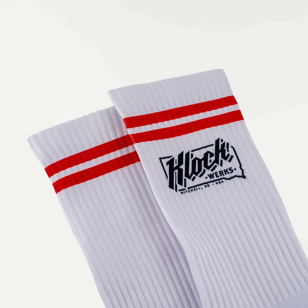 Klock Werks Socks White with Red Band (White with Red Band - Cuff)