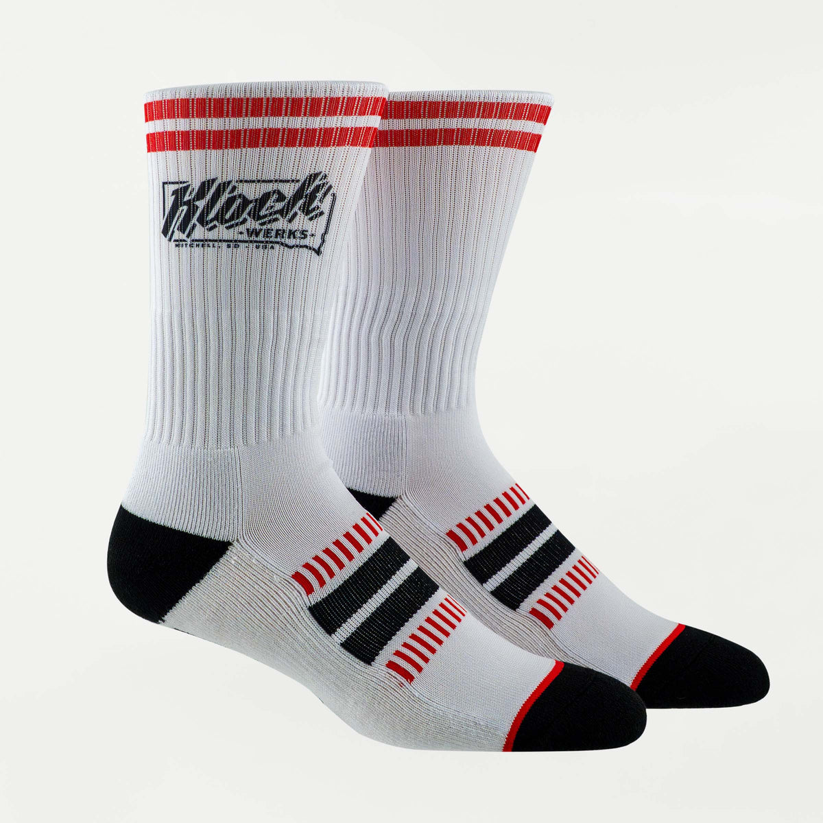 Klock Werks Socks White with Red Band (White with Red Band)