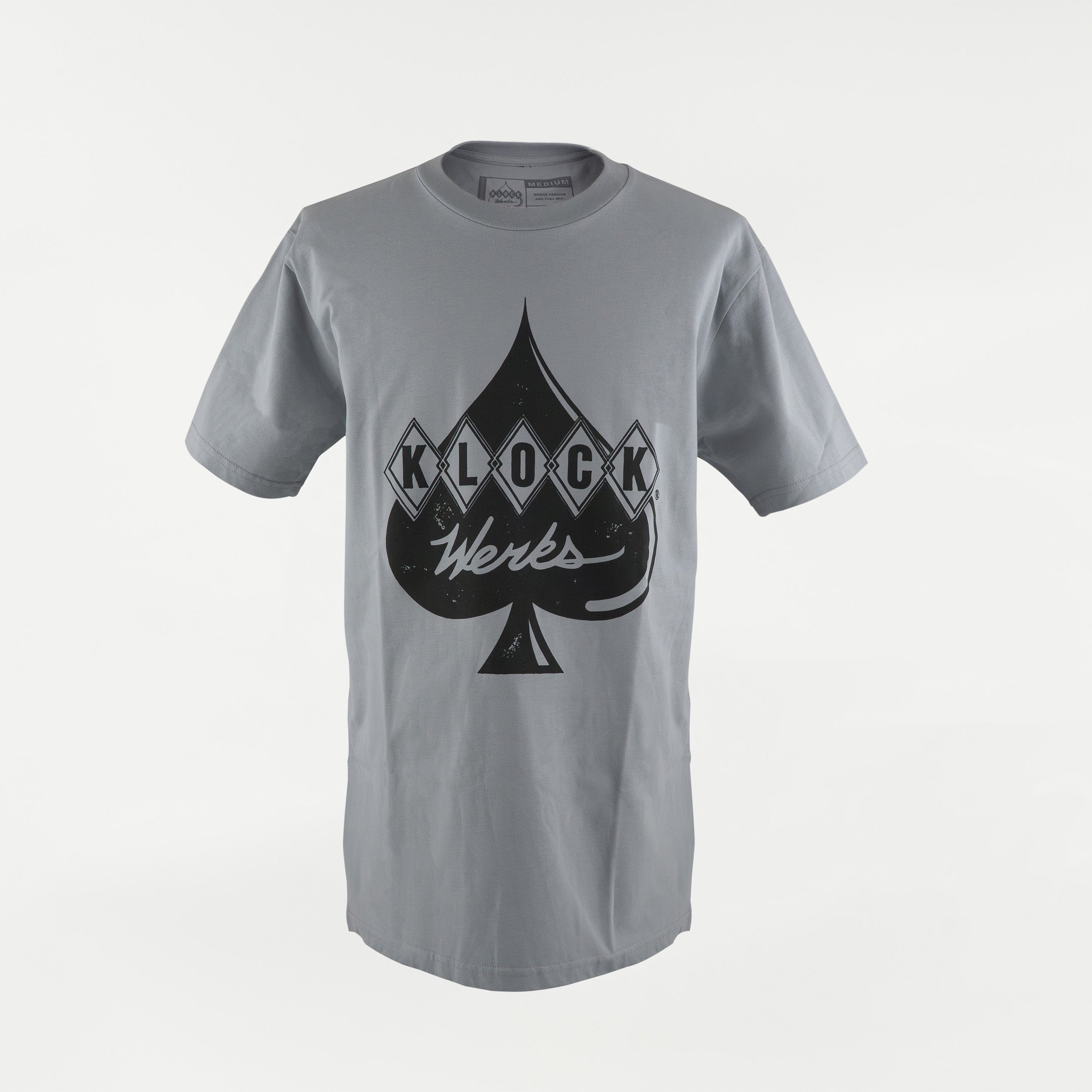 Legacy Logo T-Shirt on Light Gray Shirt  (Graphite Logo / Gray Shirt)