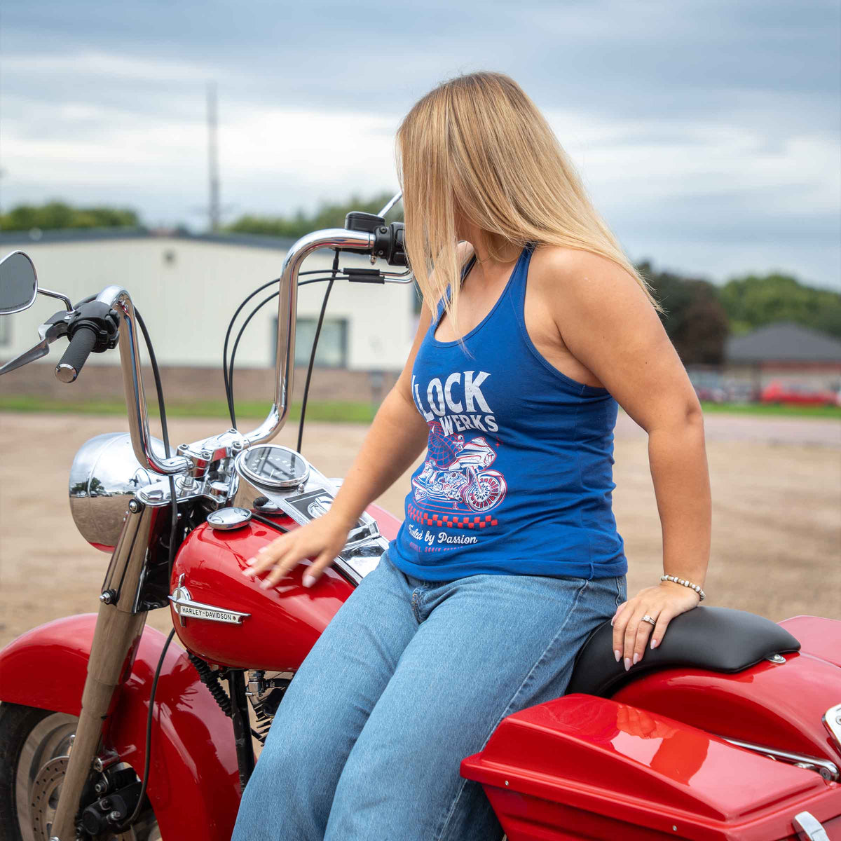 Worldwide Passion Women's Racerback Tank Royal Blue (Red, White, and Blue)