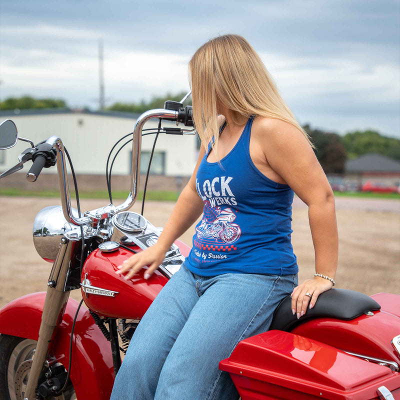 Worldwide Passion Women's Racerback Tank Royal Blue (Red, White, and Blue)