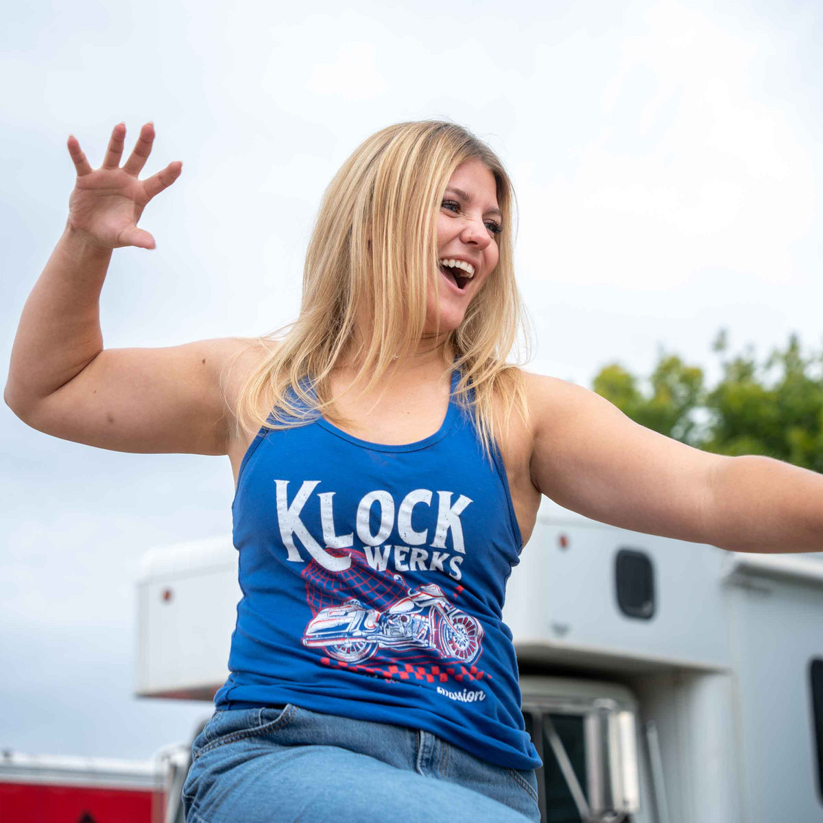 Worldwide Passion Women's Racerback Tank Royal Blue (Red, White, and Blue)