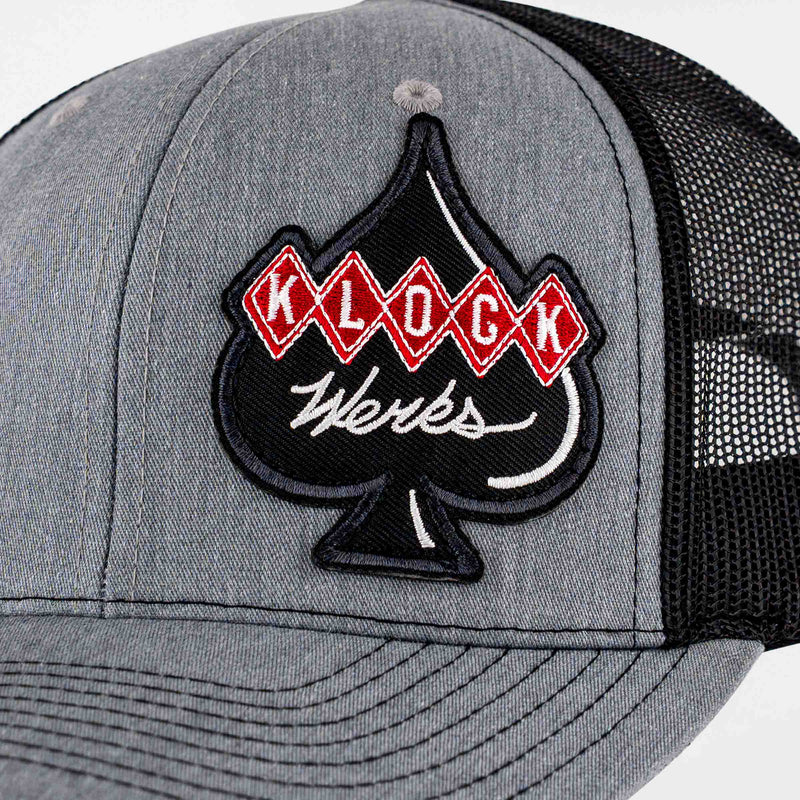 Klock Werks Spade Richardson Hat  with Spade Patch Logo (Klock Werks Spade Patch Richardson Hat - Close-Up)