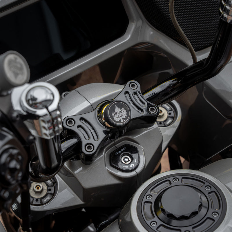 Black Center Riser Magnetic Phone Mount for Harley Davidson Motorcycles(Black Mount) 