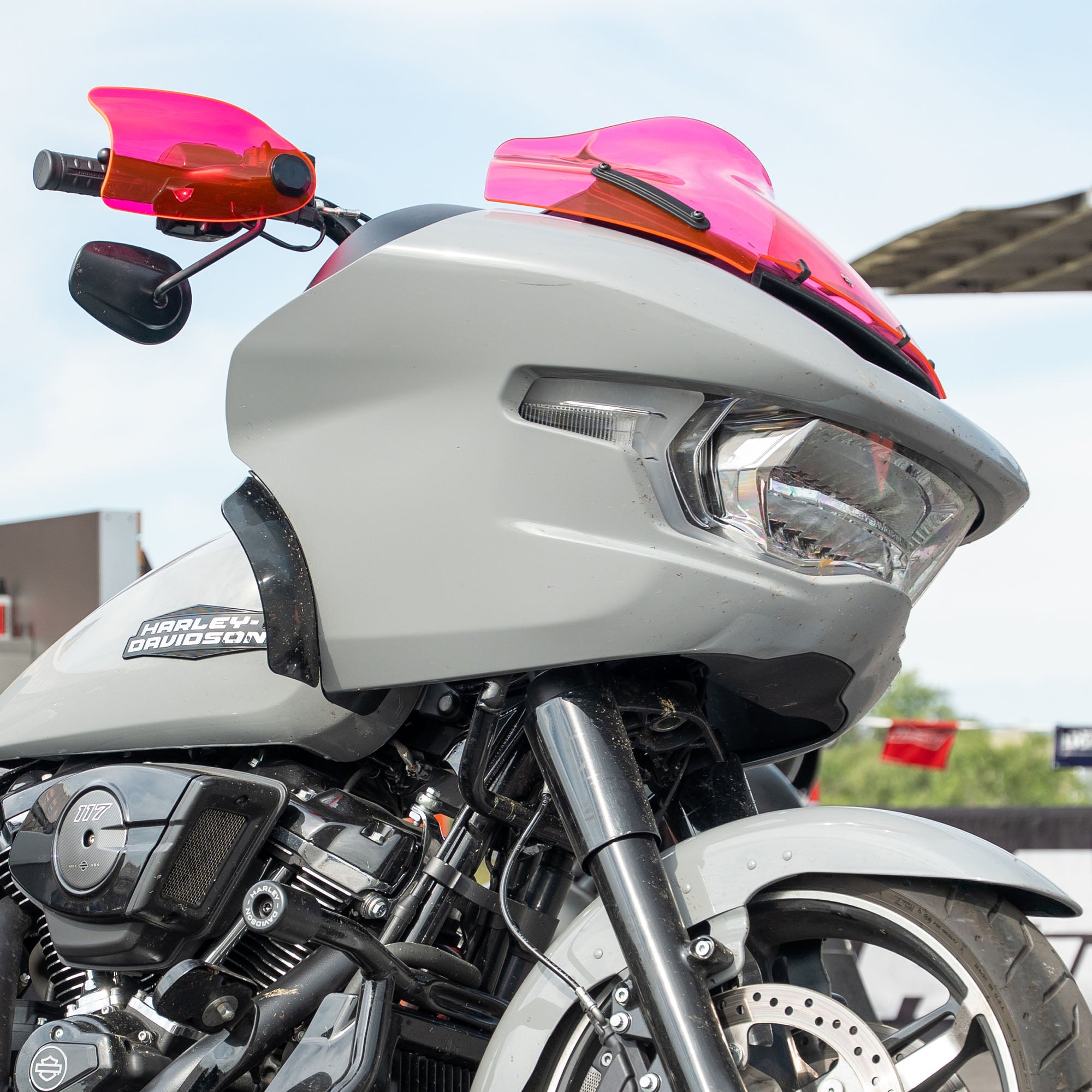 Pink Ice Flare Hand Guards for Harley-Davidson Motorcycle(Pink Ice (Acrylic))
