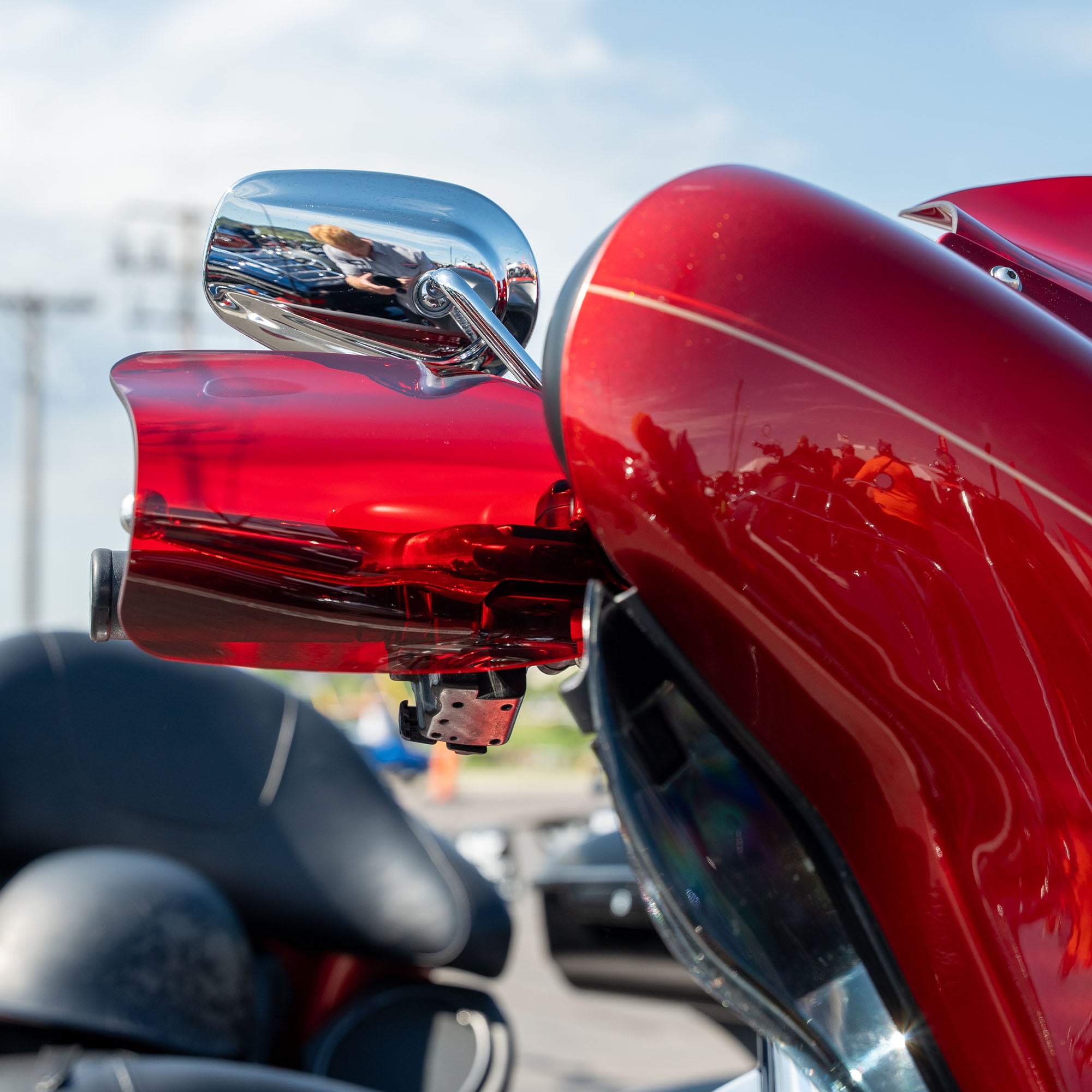 Red Flare Hand Guards for Harley-Davidson Motorcycle(Red (Acrylic)) 