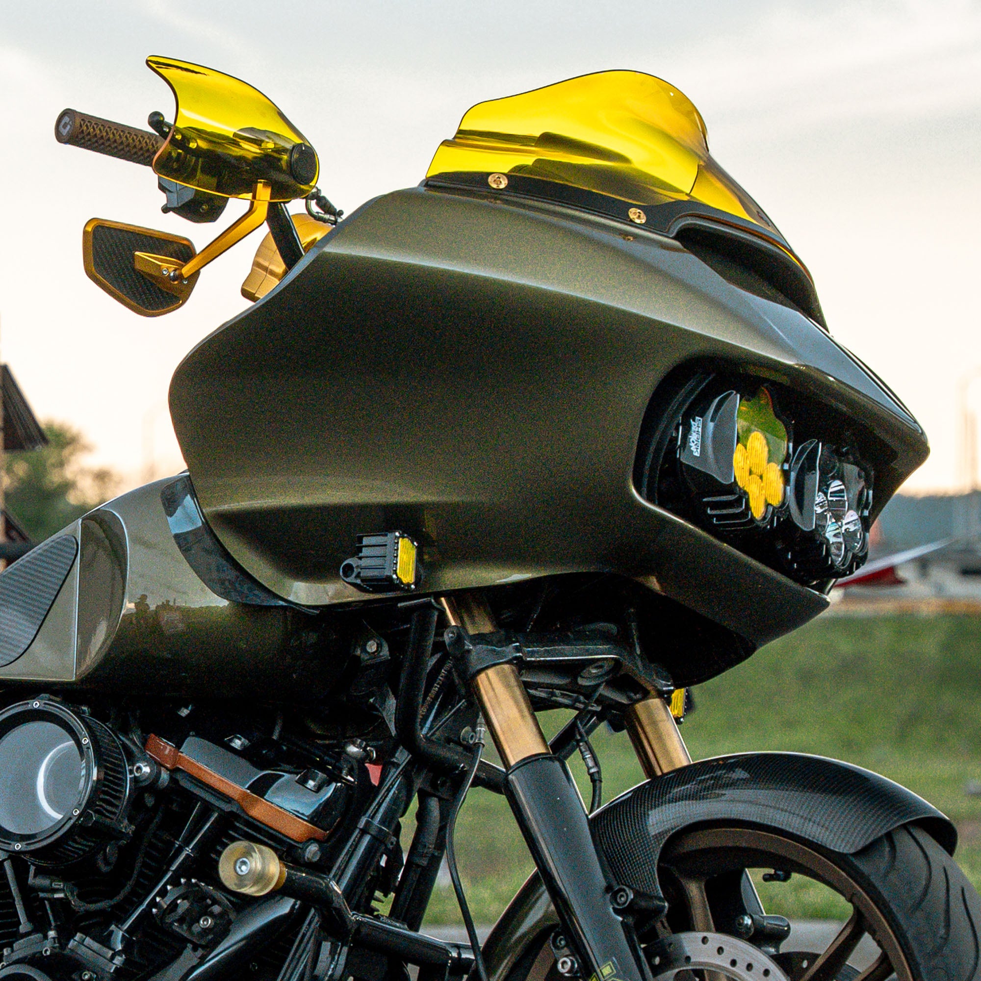 Yellow Flare Hand Guards for Harley-Davidson Motorcycle(Yellow (Acrylic))