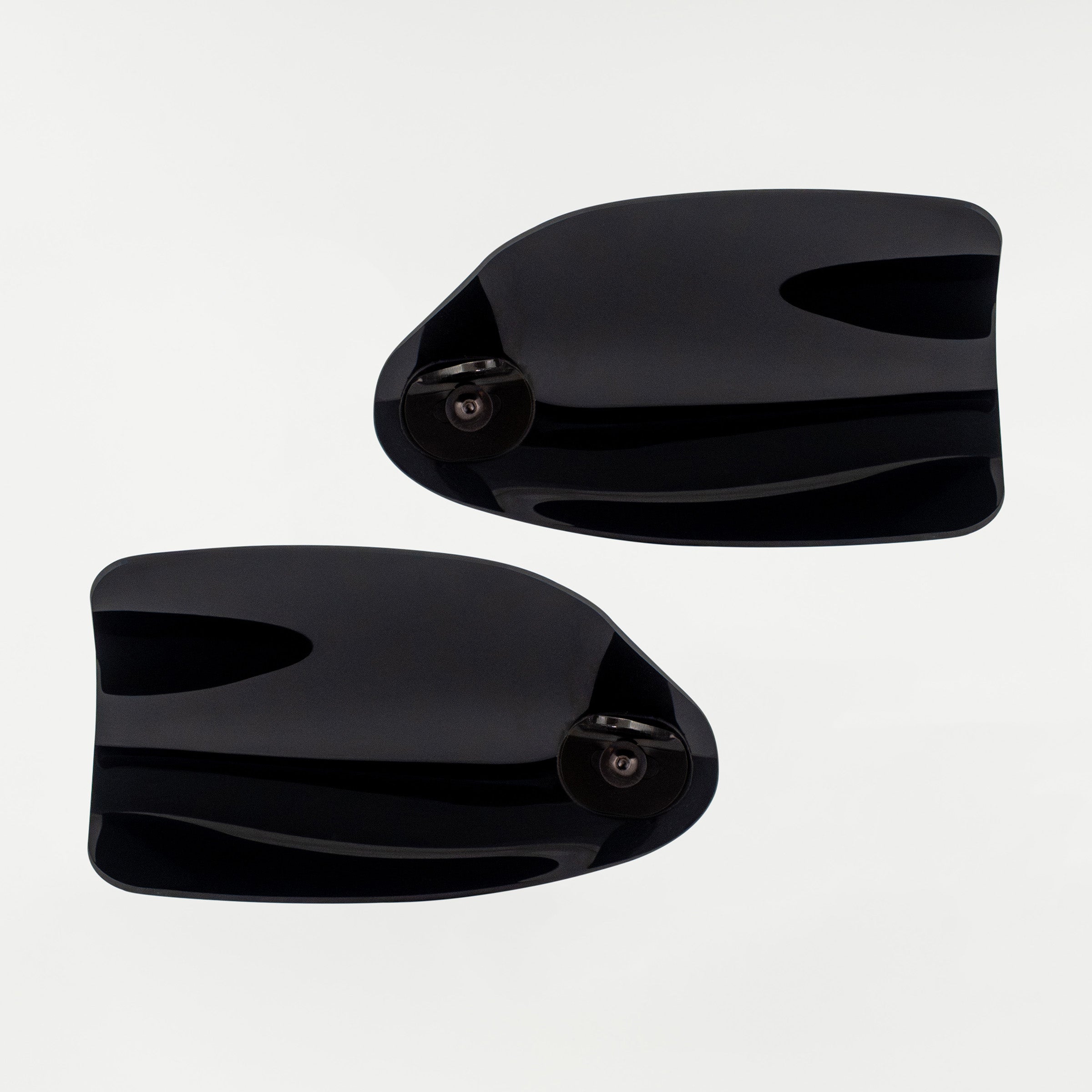 Black Flare Hand Guards for Harley-Davidson Motorcycle(Solid Black (Polycarbonate) - Back View)