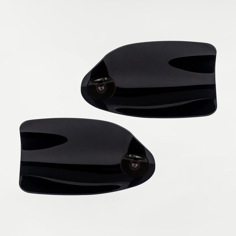 Black Flare Hand Guards for Harley-Davidson Motorcycle(Solid Black (Polycarbonate) - Back View)