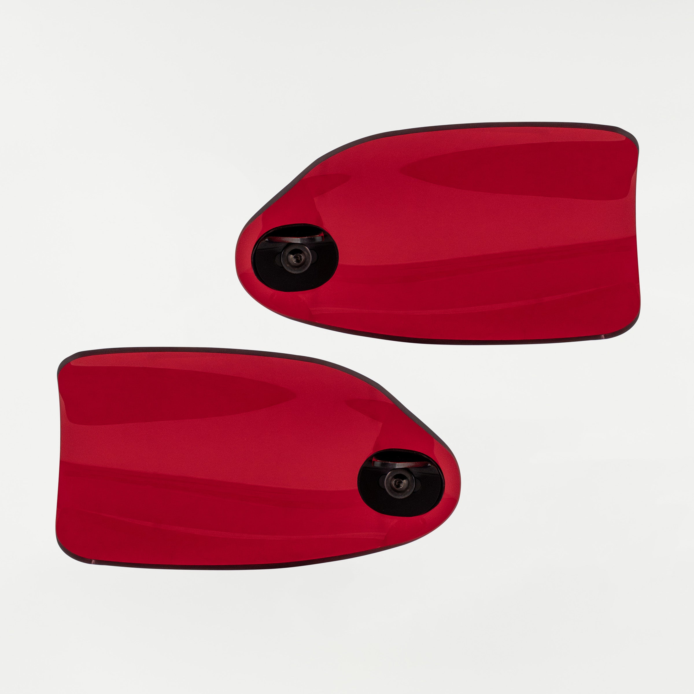 Red Flare Hand Guards for Harley-Davidson Motorcycle(Red (Acrylic) - Back View)