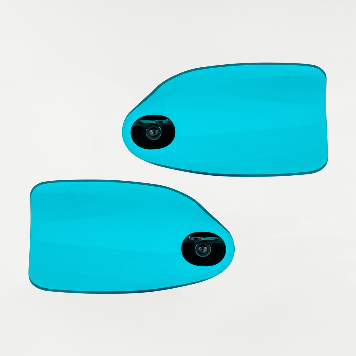 Teal Flare Hand Guards for Harley-Davidson Motorcycle(Teal 2023-2026 H-D New Model Fairing (Acrylic) - Back View)