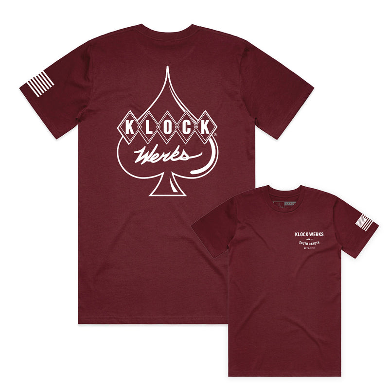Star Spangled Banner Burgundy T-Shirt (Burgundy with white ink)