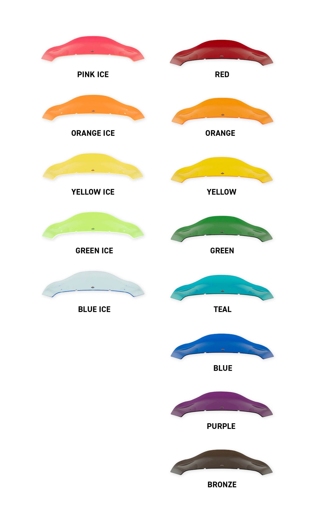 (Flare® Windshield Ice and Kolor Options)