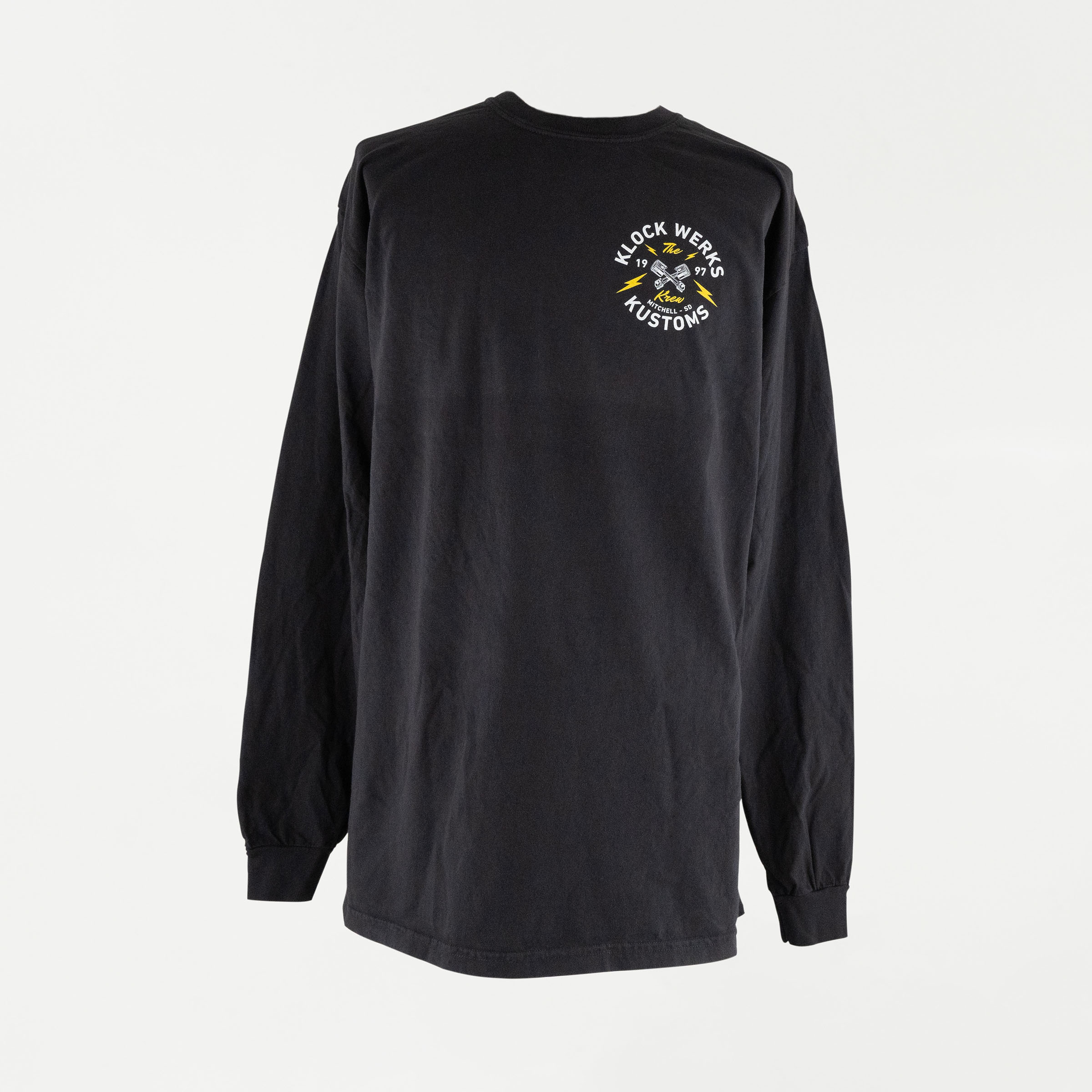 The Krew Long Sleeve Shirt Black Long Sleeve Shirt with The Klock Werks Krew Design (The Krew Long Sleeve Shirt - Front)