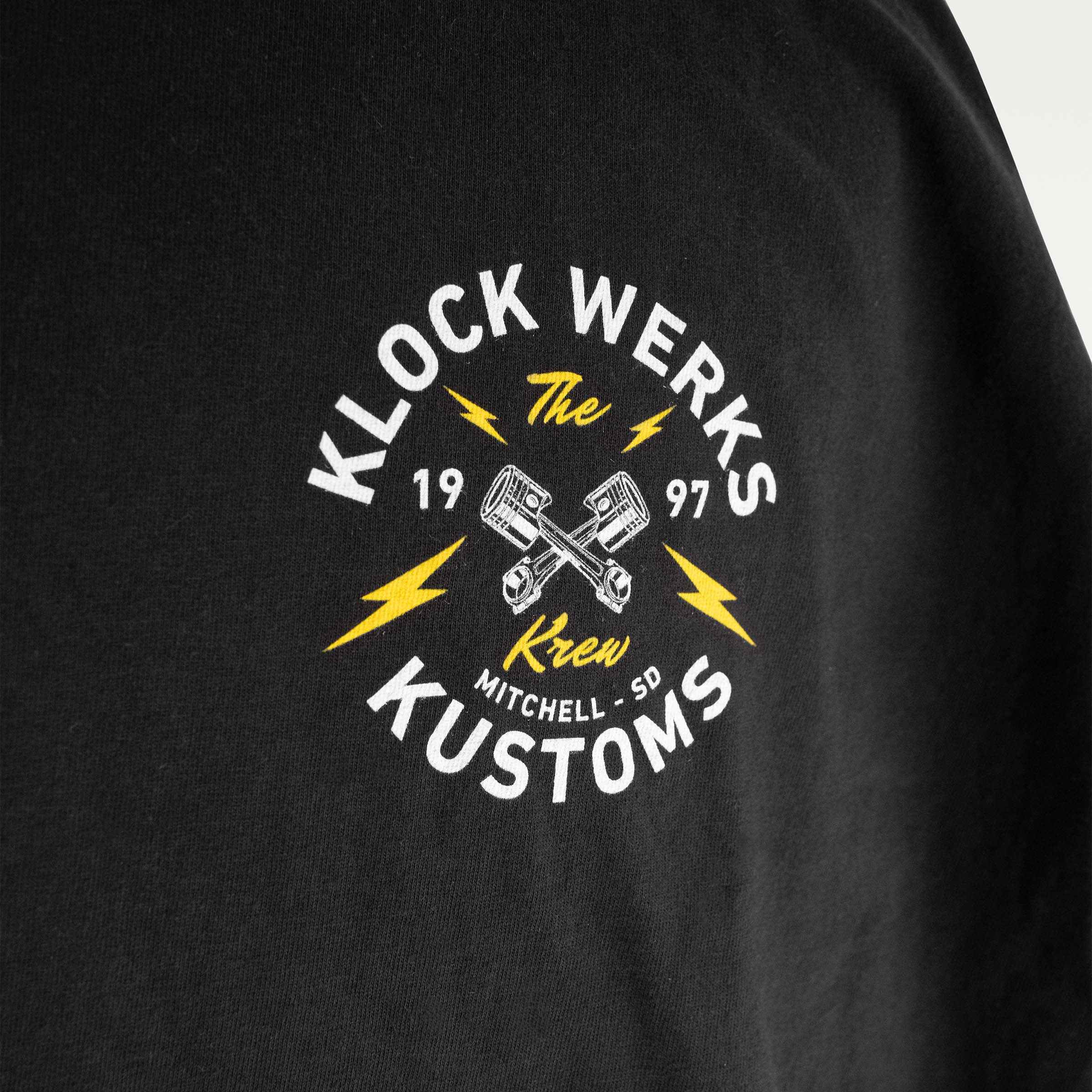 The Krew Long Sleeve Shirt Black Long Sleeve Shirt with The Klock Werks Krew Design (The Krew Long Sleeve Shirt - Left Breast Graphic)